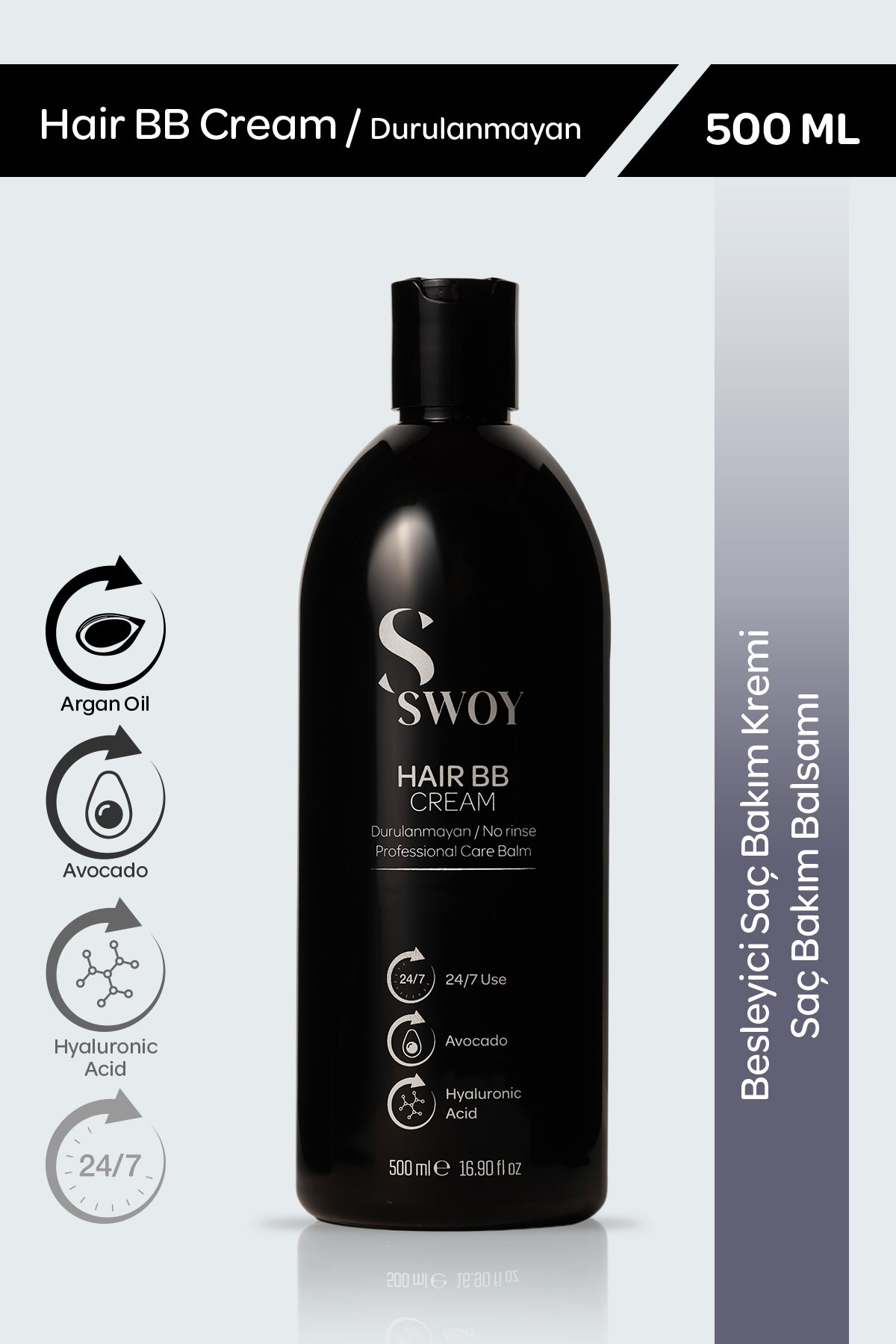 Swoy Hair BB Cream - Durulanmayan Saç Bakım Kremi 500 ml | Besleyici Özel Formül